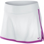NIKE Women`s Printed Border Tennis Skirt (White, Large)