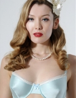 What Katie Did Blue Satin Hollywood Underwired Bra (D) 32C