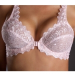 Valmont Embroidered Lace Front Closure Underwire Bra Style 8323 Light Pink 44DD