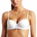 Lily Of France Womens Value In Style Smooth Cup Lace Overlay Convertible Bra, White, 34A