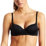Lily Of France Womens Value In Style Smooth Cup Lace Overlay Convertible Bra, Black, 34B