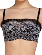 Aimer Women's Cami Cups Lace Floral Satin Adjustable Straps Padded Bra C70 Black