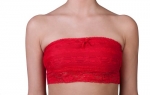 Sexy Lace Edge Tube Top Bandeau Bra by Sweet Intimates Red Large