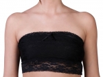 Sexy Lace Edge Tube Top Bandeau Bra by Sweet Intimates Black Large