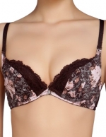 Aimer Women's Push Up Stretch Lace Side Support Wide Straps Bra C75 PinkBrown