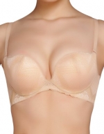 Aimer Women's Padded Underwire Solid Wide Straps Back Closure Bra A75 Nude