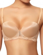 Aimer Women's Push-up Padded Solid Wide Straps Lingerie Lace Bras 32A Nude