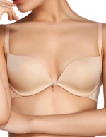Aimer Women's Demie Sexy Push Up Padded Molded Solid Plunge Bra 32D Nude