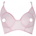 LoveFifi Women's Shimmer Sheer Nipple-less Bra Plus - X-Large - Pink