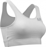 CL230 Women's Athletic Compression Cotton Spandex Tight Form Fitting Sports Bra (Large, White)