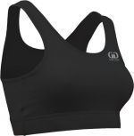 CL230 Women's Athletic Compression Cotton Spandex Tight Form Fitting Sports Bra (Medium, Black)