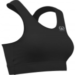 CL240 Women's Cotton Spandex Form Fit Dry Fitness Aerobic Sports Bra-Softball, Zumba, Field Hockey, Volleyball, Running, and Gym Workouts-Made with Sweat Blocking liner and Anti- Microbial Technology-Colors Include Black-Sizes XS-XXXL (Large, Black)