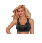Breezies Satin Support Bra w/ Patented Ultimair + Removable Underwire Bra (36c, Black)