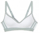 Lily of France Padded Wire-free Sports Bra 2111350 (34D, White/Silver)
