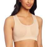 Lily of France Women's Reversible Sport Bra, Barely Beige/White, Large