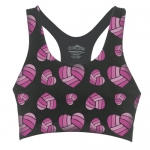 Katz Printed Bra Top Love Volley Blk/Fchs Print Youth Small