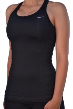 Nike Women's Dri-Fit Long Sport Sleeveless Training Top-Black-Large