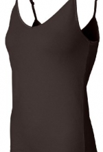 Bella Women's Ladies' Cotton Spandex Camisole with a Shelf Bra, XL, Chocolate
