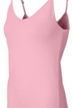 Bella Women's Ladies' Cotton Spandex Camisole with a Shelf Bra, XL, Pink