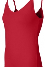 Bella Women's Ladies' Cotton Spandex Camisole with a Shelf Bra, XL, Red