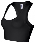 Ladies' Nylon/Spandex Sport Bra, Color: Black, Size: Large