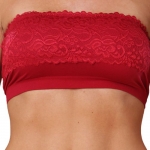 Coobie Women's Strapless Lace Bandeau,One Size,Lipstick Red