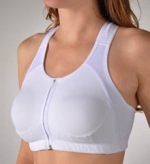 Lunaire Emma Molded Zip Front Wire Free Sports Bra (233-11) M (A/B)/White