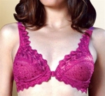 Valmont Embroidered Lace Front Closure Underwire Bra Style 8323 - Nude - 36C