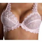 Valmont 8323 Front Close Lace Cup Underwire Bra 38DD Light Pink