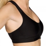 Pure Lime Double Support Front Closure Sports Bra Style 0092 - Black - 40B