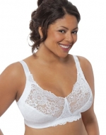 Just My Size Women's Comfort Lace Wirefree Bra with Hidden Shaper, 40C-White