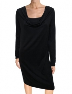 DKNY Donna Karan New York Cowlneck Dress Size Medium Black Long Sleeves