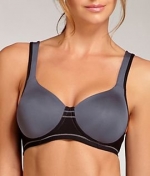Lily of France Keep Her Cool Wire-Free Sports Bra, 34C/36B, Black