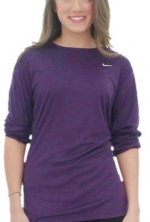 Nike Miler Long Sleeve Women's Tee T-Shirt Plus Sz Purple Sz 2XL