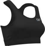 Women's Double Ply Front Sports Bra with Athletic Cut, Racer Back-Made with Odor Protective, Quick Dry, Flexible Fabric-Great for Tennis, Field Hockey, Running, and Outdoor Workouts-Available in Black and White-Sizes XS-XXXL (XX-Large, Black)