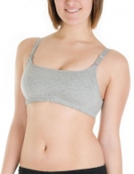 Lamaze Cotton/Spandex Comfort Nursing Bra with Front Clips (Small, Heather Gray)