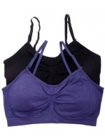 Anemone Women's Seamless Removable Strap Bras (2 or 4 Pack),One Size,2 Pack: Black/Midnight
