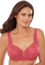Amoureuse Women's Plus Size Floral Embroidered Back Hook Underwire Bra By Amoureuse Terracotta,38 B