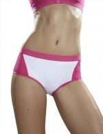 Yvette® 6004 High Cut Mesh Sports Panties [5Colors,8Sizes].Spandex(LYCRA®)/Polyamid(Nylon)/Coolmax®/Silver Finish(White+Red/Hot Pink/Neon Pink/Rose 6004 S)