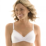 Hanes bra 100% Cotton Lined 2-Pack Wire Free H449, 34A, White/White