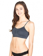2 or 4 PACK: Seamless Removable Strap Bras,One Size,1 Pack: (1Pc.) Charcoal