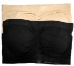 Anenome Women's Strapless Seamless Bandeau Padding (2 or 4 pack),One Size,2 Pack: Black/Nude
