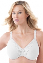 Comfort Choice Women's Plus Size Bra, Underwire Minimizer (White,36 C)