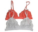 Anemone Women's Lace Bralette (2 Pack),Medium/Large,Coral/White