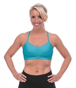 Handful Womens Adjustable Sports Bra-Sky's the Limit Blue-All the benefits of the original bra designed to flatter, not flatten with convertible and adjustable straps.