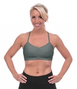 Handful Womens Adjustable Sports Bra-Fifty Shades of Gunmetal Gray-All the benefits of the original bra designed to flatter, not flatten with convertible and adjustable straps.
