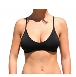 Women's 2pk Or 3pk Seamless V Neck Padded Bralette with Adjustable Straps (One size, Black Nude&Charcoal)