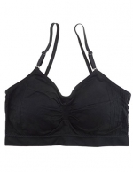 Anemone Women's Bralette Sports Bra Tank Top Cami Convertible Straps One Size (fits regular size XS-L) Black