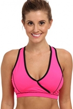 Fila Women's Crossover Bra Top Pink Glo/Black Bra MD