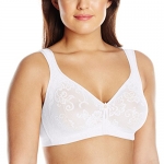 Lunaire Women's Plus-Size Versailles Seamless Soft Cup Wirefree Bra, White, 32D
